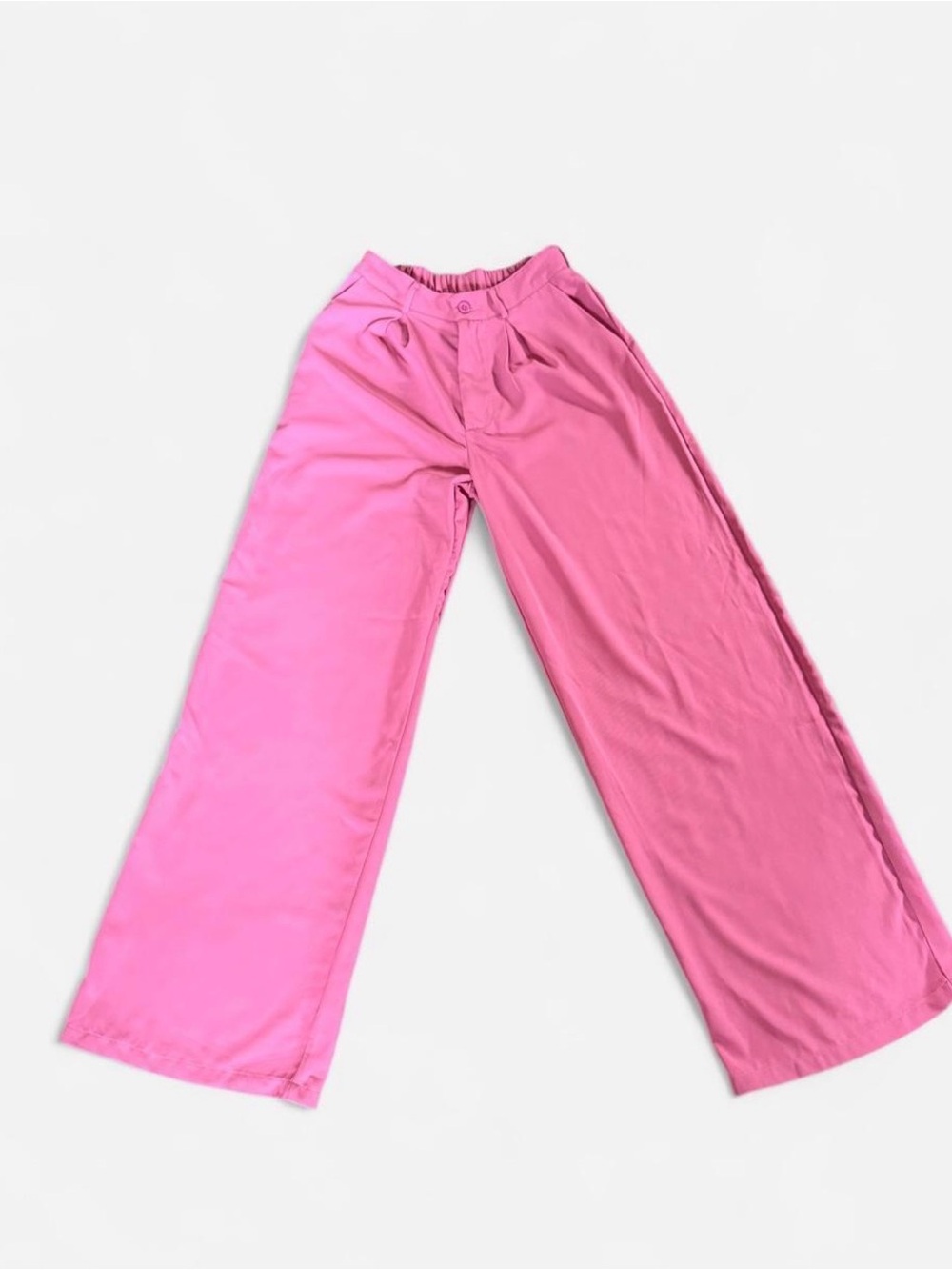 💕 Flowy Pink Wide Leg Pants Medium High Rise Lightweight Spring Summer